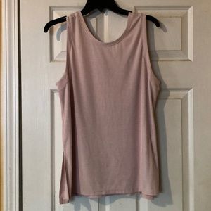 Pink side slit workout tank